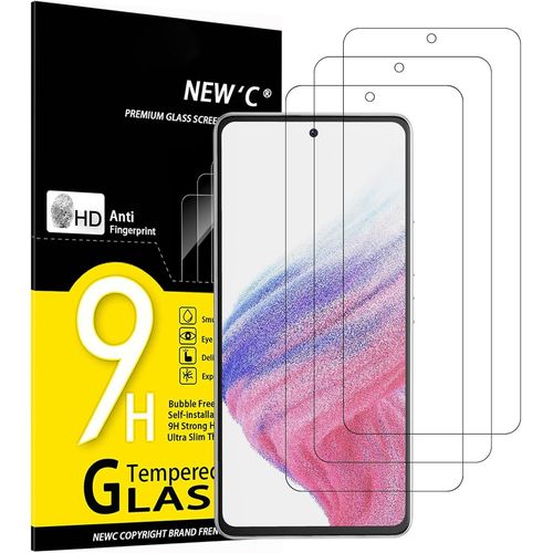 Lot De 3, Verre Trempé Pour Samsung Galaxy A53 5g, Film Protection Écran -Sans Bulles D'air -Ultra Résistant (0,33mm Hd Ultra Transparent) Dureté 9h Glass[Lot6190108]