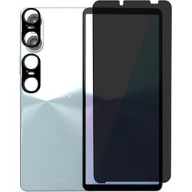 Verre Trempé Anti Espion Pour Sony Xperia 10 Vi, 1 Pièces Privacy Film Et 2 Pièces Protecteur Caméra Arrière, Avec Kit D`Installation Facile, Anti-Spy Protection Écran[Lot6191879]