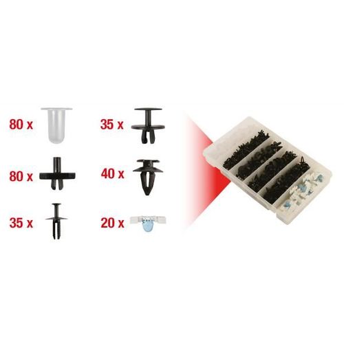 Jeu de clips de fixation KS TOOLS pour BMW, 290 pcs. (420.0050)
