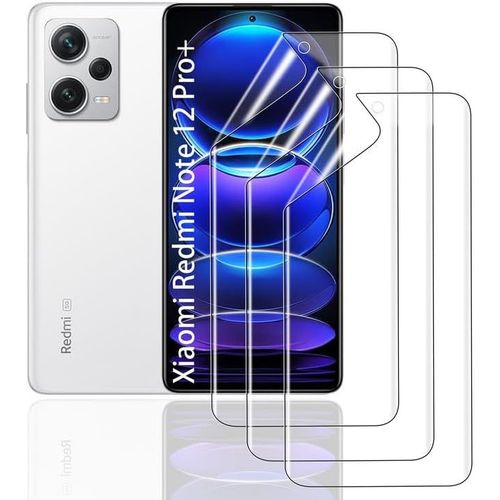 Film De Protection D'écran Hydrogel Pour Xiaomi Redmi Note 12 Pro+, 3 Pièces Tpu Souple Transparent Hd Anti-Bulles Anti-Rayures Anti-Traces De Doigts Auto-Réparatrice[Lot6195890]