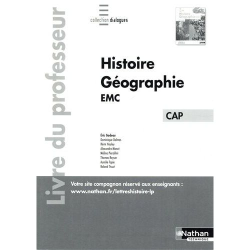Histoire-Géographie Emc Cap Dialogues - Livre Du Professeur
