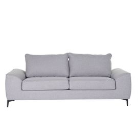 Canapé Convertible Design 3 Places En Tissu Gris Et Métal Noir Gael