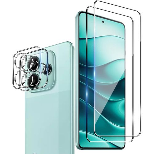 Verre Trempé Pour Xiaomi Redmi Note 14 5g, 2 Pièces Protection Écran Et 2 Pièces Caméra Arrière Protecteur, Dureté 9h, Anti - Rayures, Hd Transparent Verre, Facile À Installer[Lot6195570]