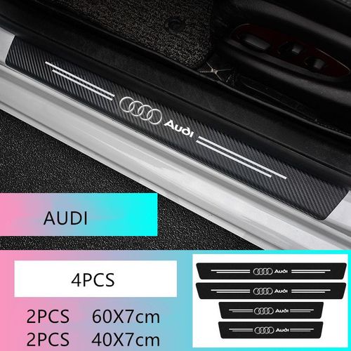 Lot De 4 Barres De Seuil De Voiture En Fibre De Carbone Protection De Porte Sticker Pédale Décoration Pour Audi