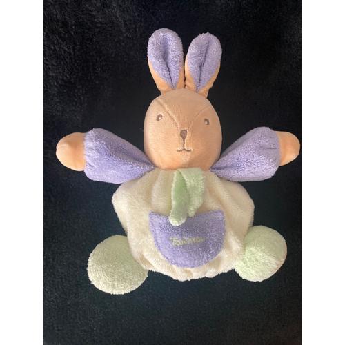 Doudou Lapin Boule Vert Orange Bleu 1 2 3 KALOO 18 cm