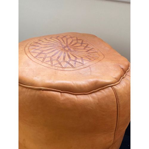 Pouf Marocain Authentique En Cuir