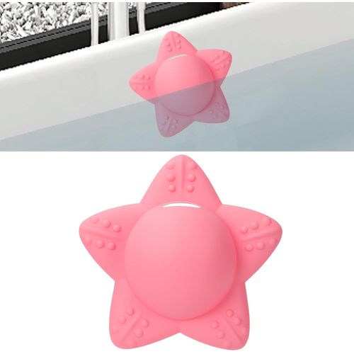 Bouchon De Trop-Plein De Baignoire En Caoutchouc De Silicone Mignon Accessoires De Bain Réglables Et Durables (Bleu) (Rose)