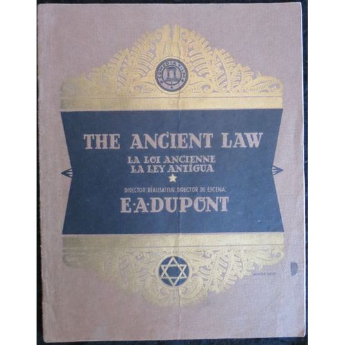 La Loi Ancienne - The Ancient Law - Das Alte Gesetz - Film Muet 1923 D'ewald André Dupont Avec Henny Porten, Ruth Weyher - Livret De Cinéma Original - 20 Pages - 29x22,5 Cm - Dossier De Presse