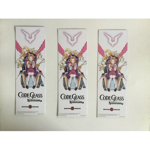 3 Marque Pages Code Geass Nightmare Of Nunnally ( 17 X 6 Cm )