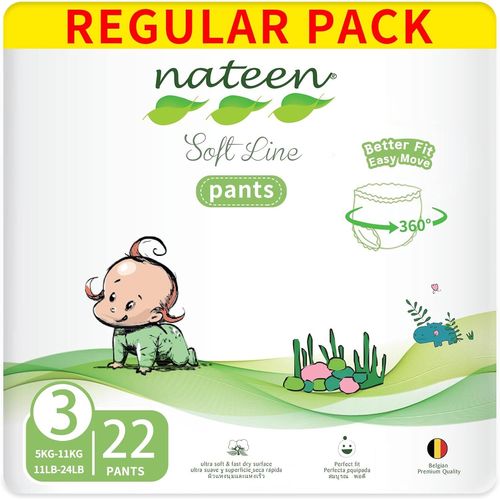 Nateen - Couche Culotte Taille Medium (4-9 Kg) - Sachet De 22 Pièces