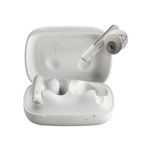 Poly Voyager Free 60 UC M - Écouteurs sans fil avec micro - intra-auriculaire - Bluetooth - Suppresseur de bruit actif - USB-A via adaptateur Bluetooth - blanc sable - Certifié pour Microsoft...