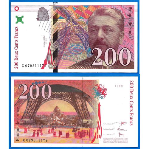 France 200 Francs 1999 Serie C Gustave Eiffel Tower
