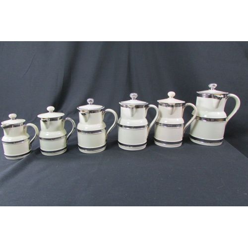 Série De 6 Pots Couverts , Pichets, 1930s, En Céramique, À Épices