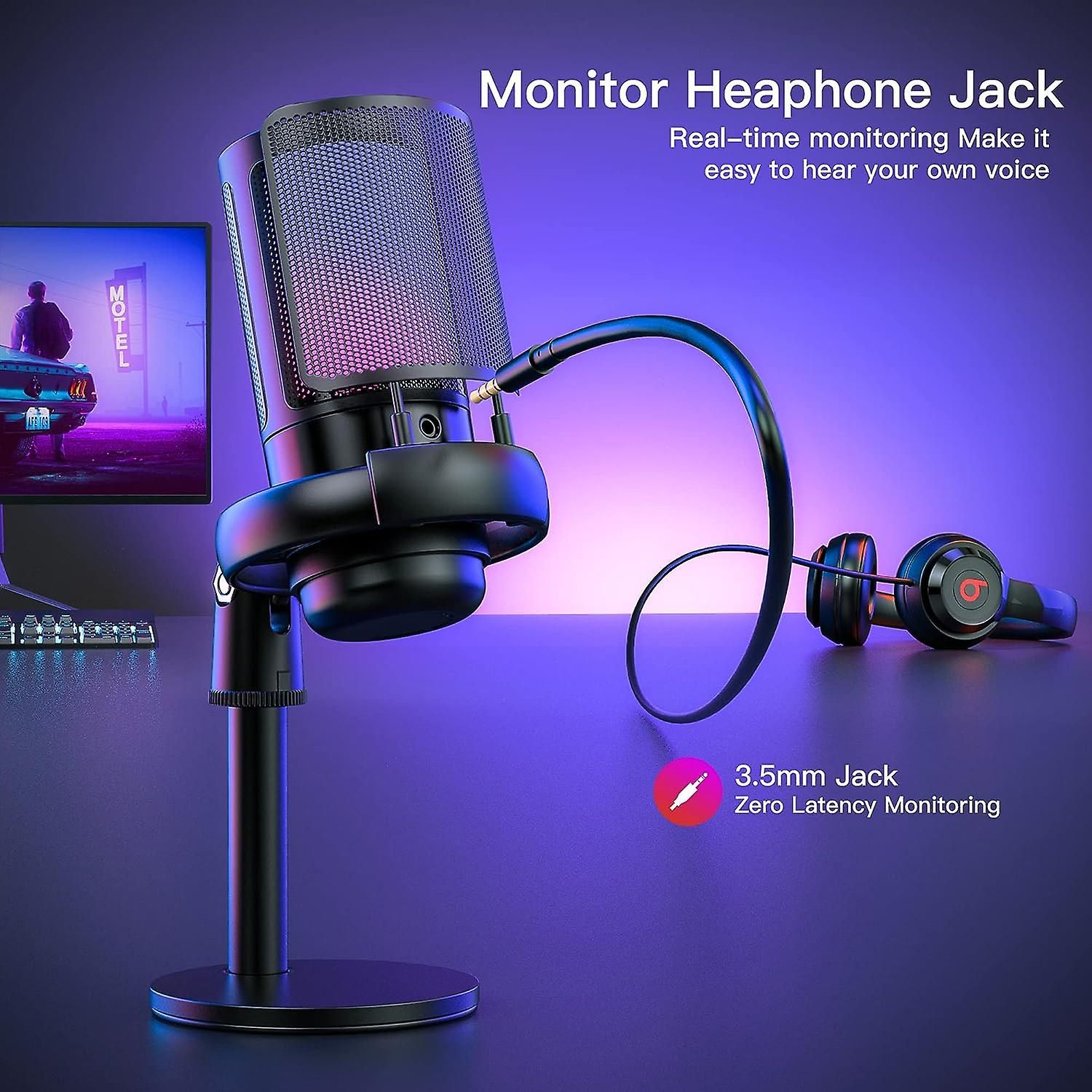 Microphone Usb De Jeu Pour Pc/Ps4/Ps5/Mac, Microphone  Cond... - 3
