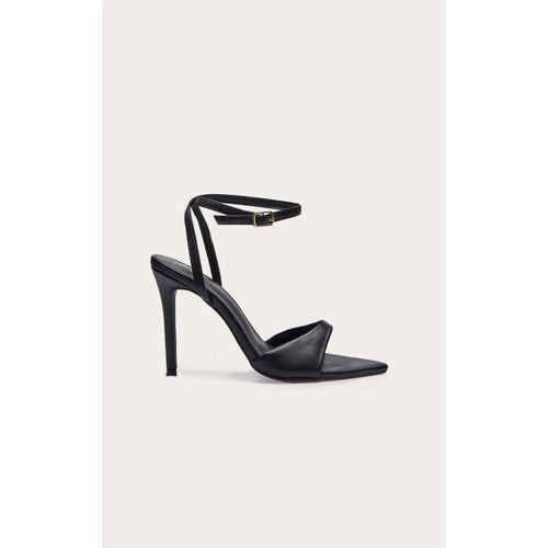 Sandales En Pu Noir Talon Aiguille Haut Et Bout Pointu Noir