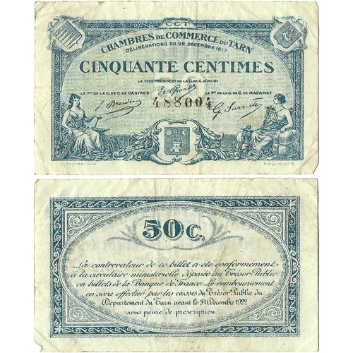 France - Billet - Chambre De Commerce D'albi - 50 Centimes - 1917 - Jp.005.09 - 15-286