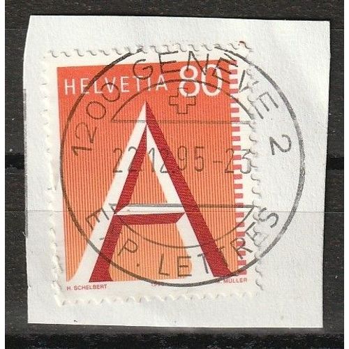 A-Post Timbre Suisse 1993 N° 1417 Sur Fragment Avec Oblitération Ronde 1200 Genève Du 22/12/1995