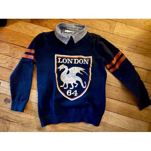 Pull Col Chemise En Chambray London Garçon (Vertbaudet)