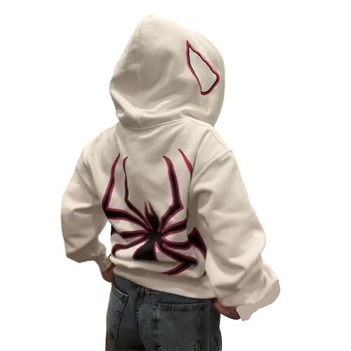 Veste À Capuche pour Homme et Femme Avec Fermeture Éclair Motif Imprimé  Alphabet Gothique Y2K Streetwear Décontracté Haut À Manches Longues  Surdimensionné Manteau D'automne ( Color : White , Size : S 