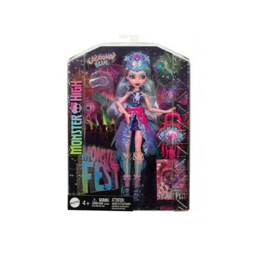Monster High - Poupee Lagoona Blue Tenue Glamour Festival Monster Fest - Goule, Creature des Mers - Set Jouet Fille et Carte