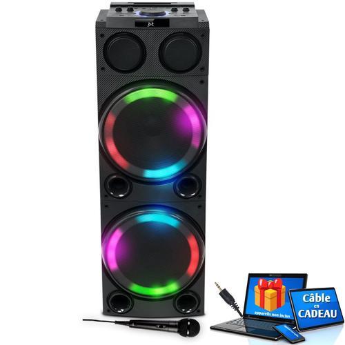 Muse M-1982 DJ Sono Party Box Sono 600W - Entrées AUX/Micro/Guitare - USB/Bluetooth +Câble PC ORDI Smartphone, Soirée Fête