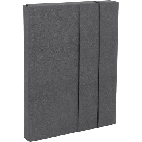 Pochette Élastique-Range Document En Panneaux De Fibres Et Papier Effet Lin-Grande Chemise Cartonnée Pour Dossiers,Documents,Papier,Etc.-Noir