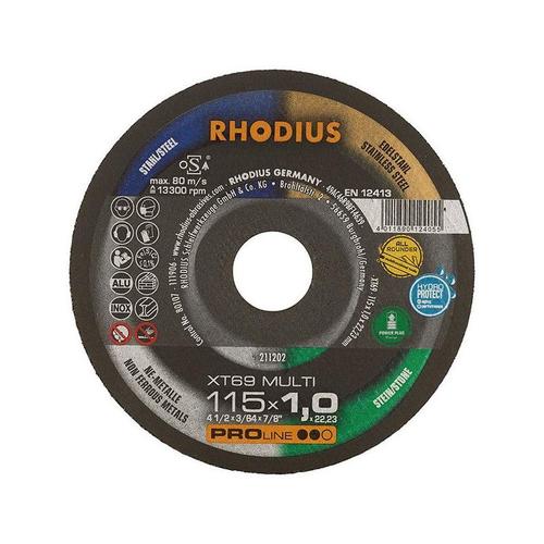 Disque à tronçonner XT69MULTIPRO115 x 1.0mm ger. Rhodius