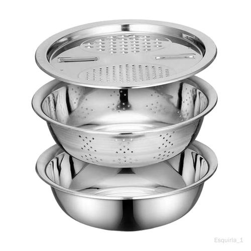 Bassin inox avec râpe coupe-légumes pour concombres carottes 27 cm