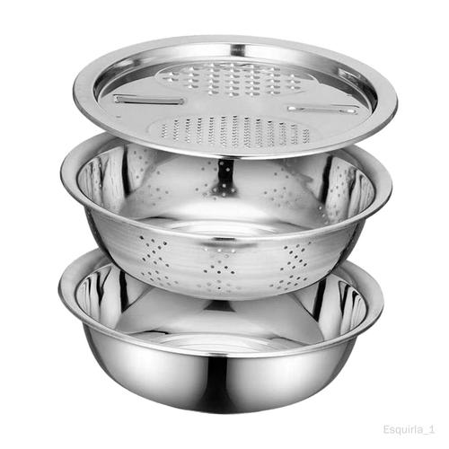 Bassin inox avec râpe coupe-légumes pour concombres carottes 25 cm