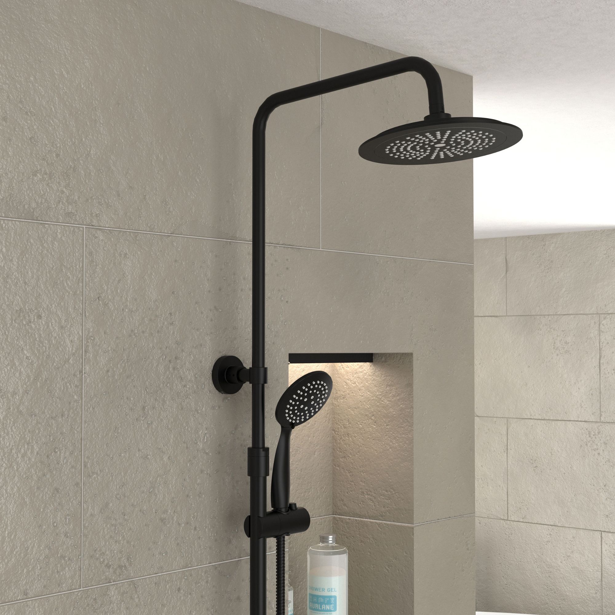 Colonne de douche thermostatique 133x28x52 MOLLY BLACK - 2