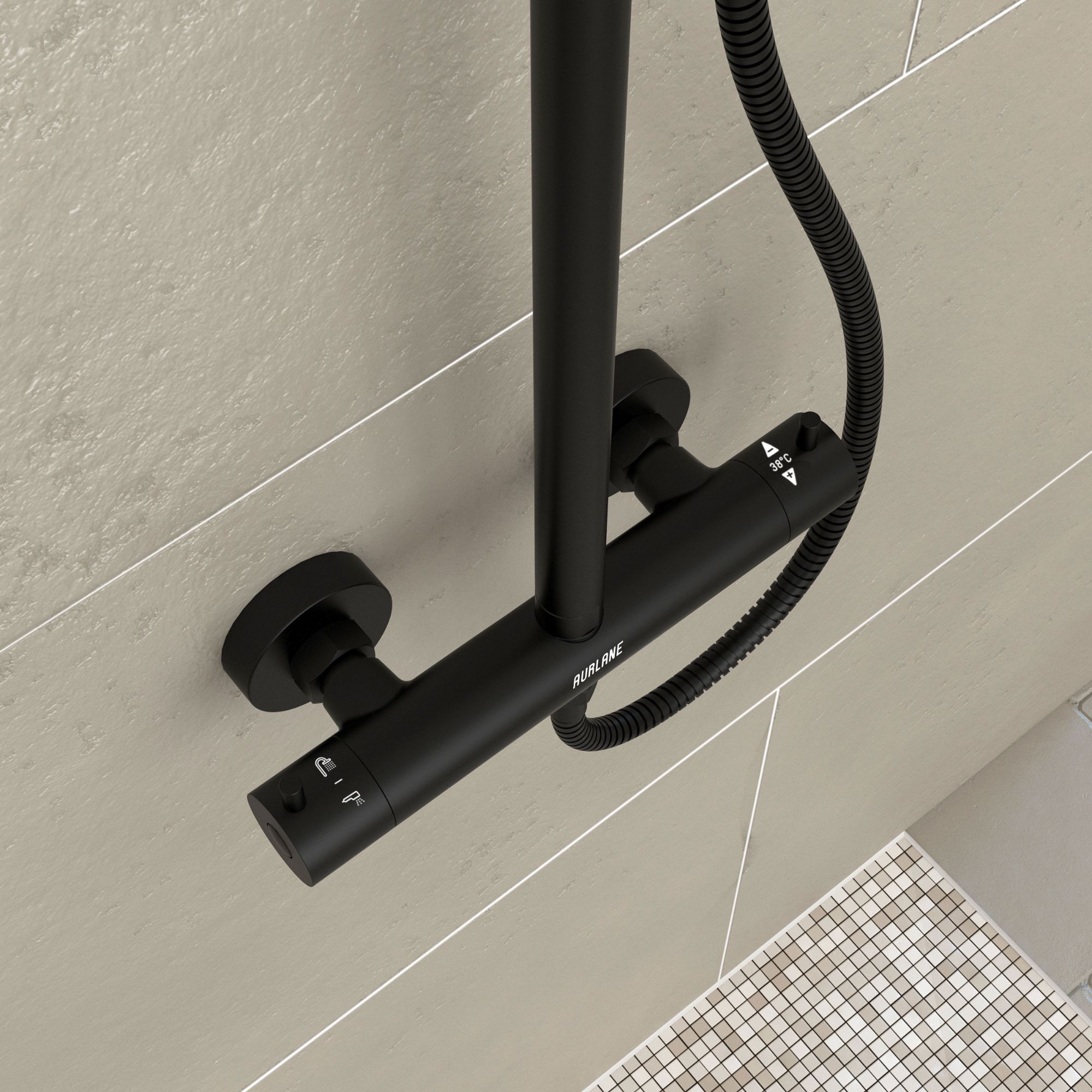 Colonne de douche thermostatique 133x28x52 MOLLY BLACK - 3