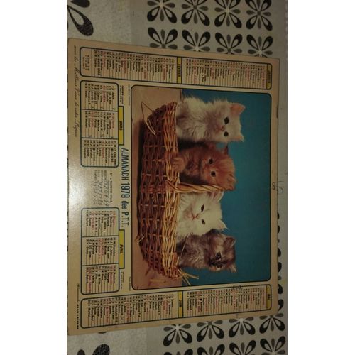 Almanach 1979 Des Ptt Région Parisienne - Chatons Dans Un Panier, Poussins
