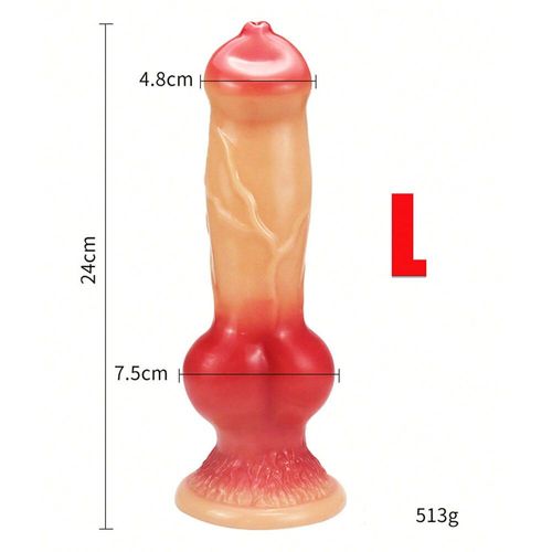 Silicone Animal Chien Gode Réaliste Poussée M-Xxl Plug Anal Vaginal Adultes Jouets Sexuels Pour Femmes Hommes Masturbateurs Faux Pénis Grand - Type Red-L