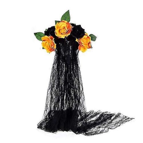 Serre-Tête Jour Des Morts, Couronne De Fleurs Mexicaine, Accessoires D'halloween, 2700