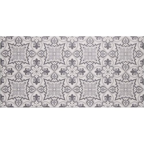Ershi-Tapis De Cuisine En Pvc Carreaux Motif Faïence, Tapis Cuisine Antidérapant Et Lavable,Maioliques Gris, 60x120 Cm[411]