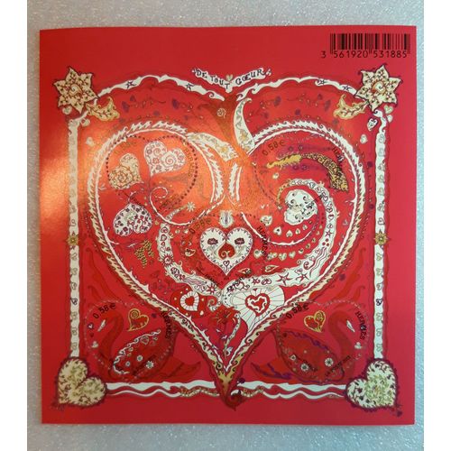 Timbres Saint Valentin, Lot De 6 Planches