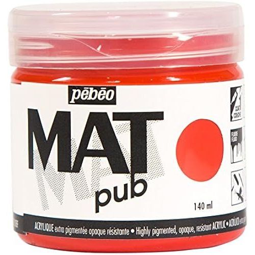 Acrylique mat pub PEBEO 140ml rouge vermillon