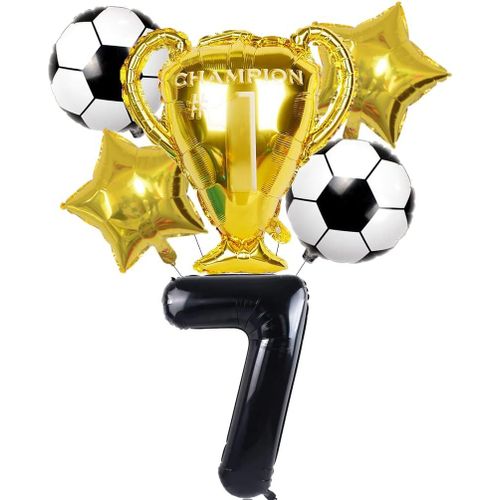 Ershi-Ballon Football, Deco Anniversaire 7 Ans Enfants, Football Ballon 7 Ans Anniversaire Garçon, Géant Ballon Chiffre 7 Rouge, D[6
