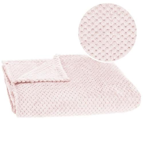 Couverture Douillette Springos - 150 X 200 Cm - Vieux Rose - Motif De Coquillages