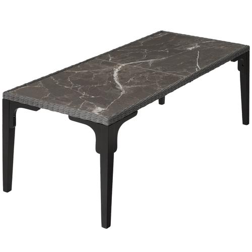 Table En Rotin Foggia 196x87x76cm - Gris