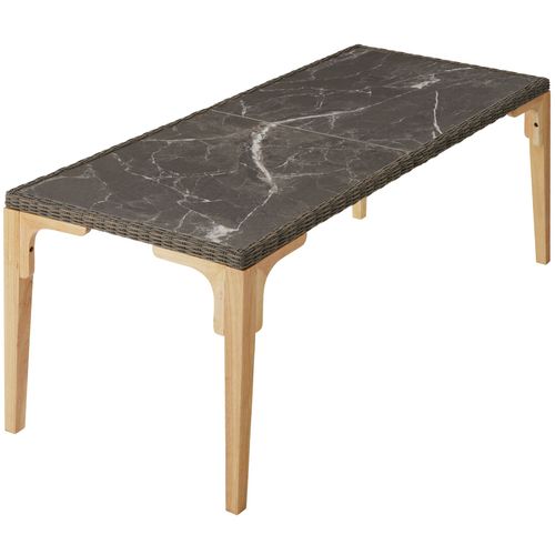 Table En Rotin Foggia 196x87x76cm - Marron Naturel