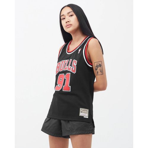 Mitchell & Ness Nba Women's Swingman Jersey Chicago Bulls 1997-98 Dennis Rodman #91 Women Tops & Tanks Black En Taille:S
