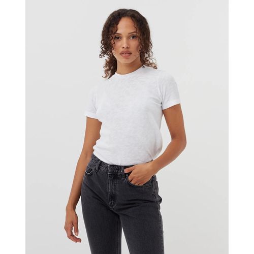 American Vintage Wmns Tee Round Collar Women Shortsleeves White En Taille:S