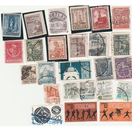 25 Timbres Du Mexique Emis Entre 1924 Et 1978