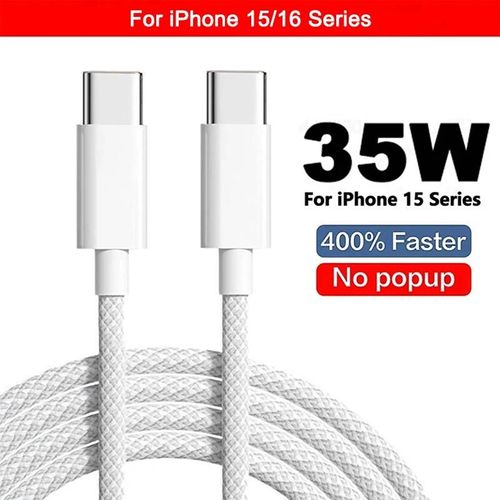Pd 35w Usb C Chargeur Rapide Pour Apple Iphone 16 15 14 13 12 11 Pro Max Charge Rapide Usb C Type C Câble De Charge Pour Iphone Chargeur-15-16 Serie Cable 1m