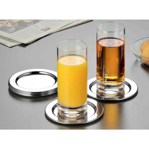 Esmeyer Set De 6 Dessous De Verres "Rollo" En Acier Inoxydable