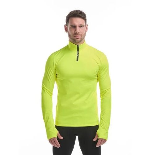 Sweat Zippé Ekoi Perf Running Jaune Fluo