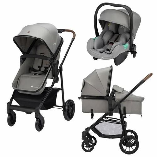Poussette 3 En 1 I-Size Avec Assise Convertible En Nacelle Et Cosi, Haze Gris Mineral