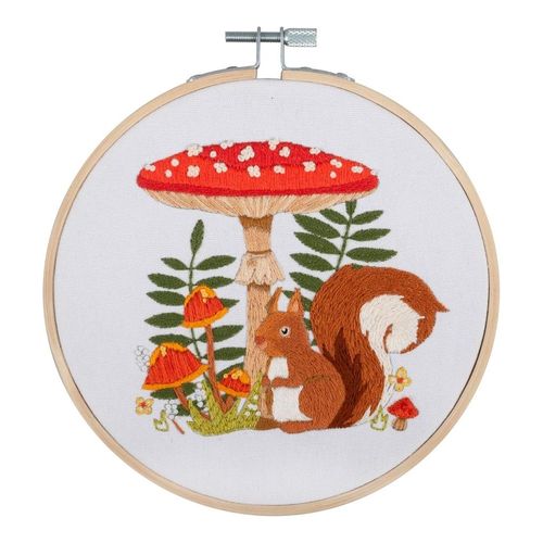Kit De Broderie Écureuil ¿ Cercle Bambou 15 Cm ¿ Trimits. Color : Multicolore