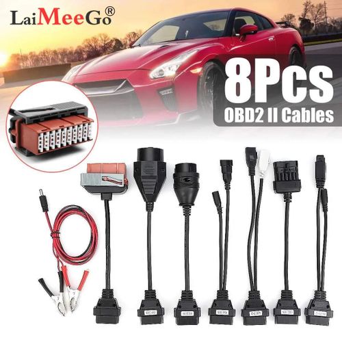 Câbles D'outils De Diagnostic De Voiture Chaude Obd Obd2 Ensemble Complet 8 Câbles De Voiture Pour Delphi-S Ds150e Cd-P W-O-W Câble De Scanner De Camions De Voiture-Wifi Version